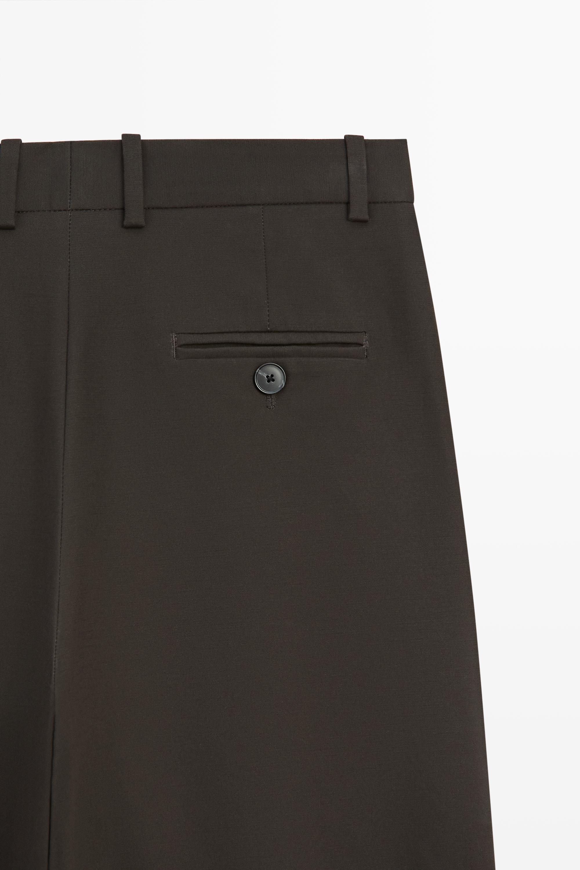 Pantalon plissé en coton mélangé